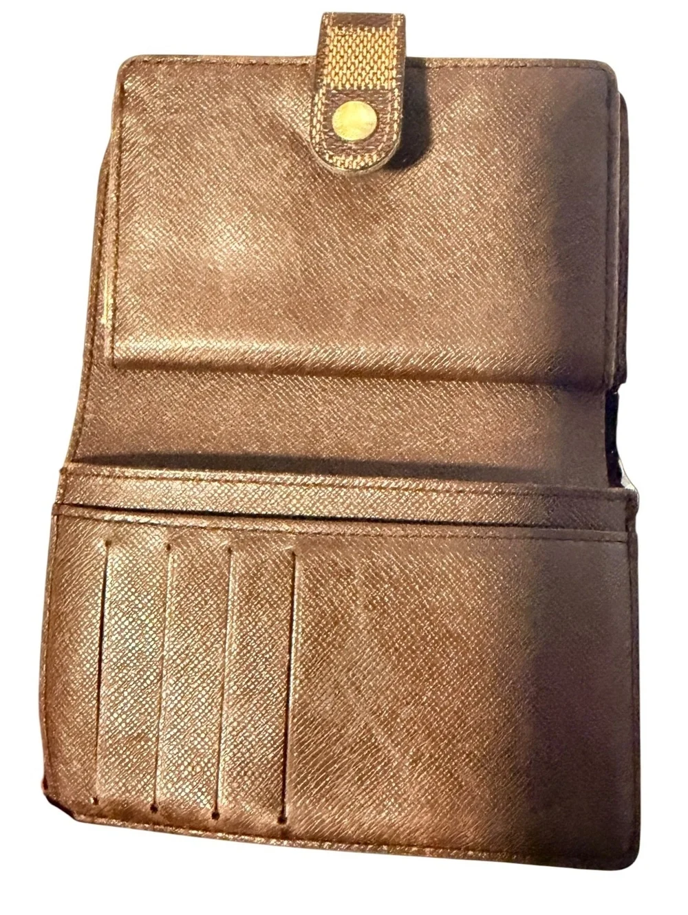 Louis Vuitton Damier Ebene Canvas Wallet Brown Checkered Pattern